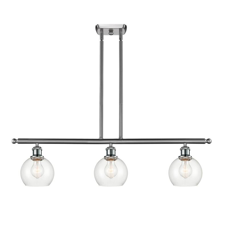 Innovations Lighting Athens 3 Light 36" Island Light - 6" Shade - Clear/Brushed Satin Nickel