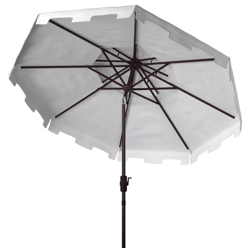 SAFAVIEH Outdoor Livia 9Ft Double Top Market Umbrella, Base Not Included - White
