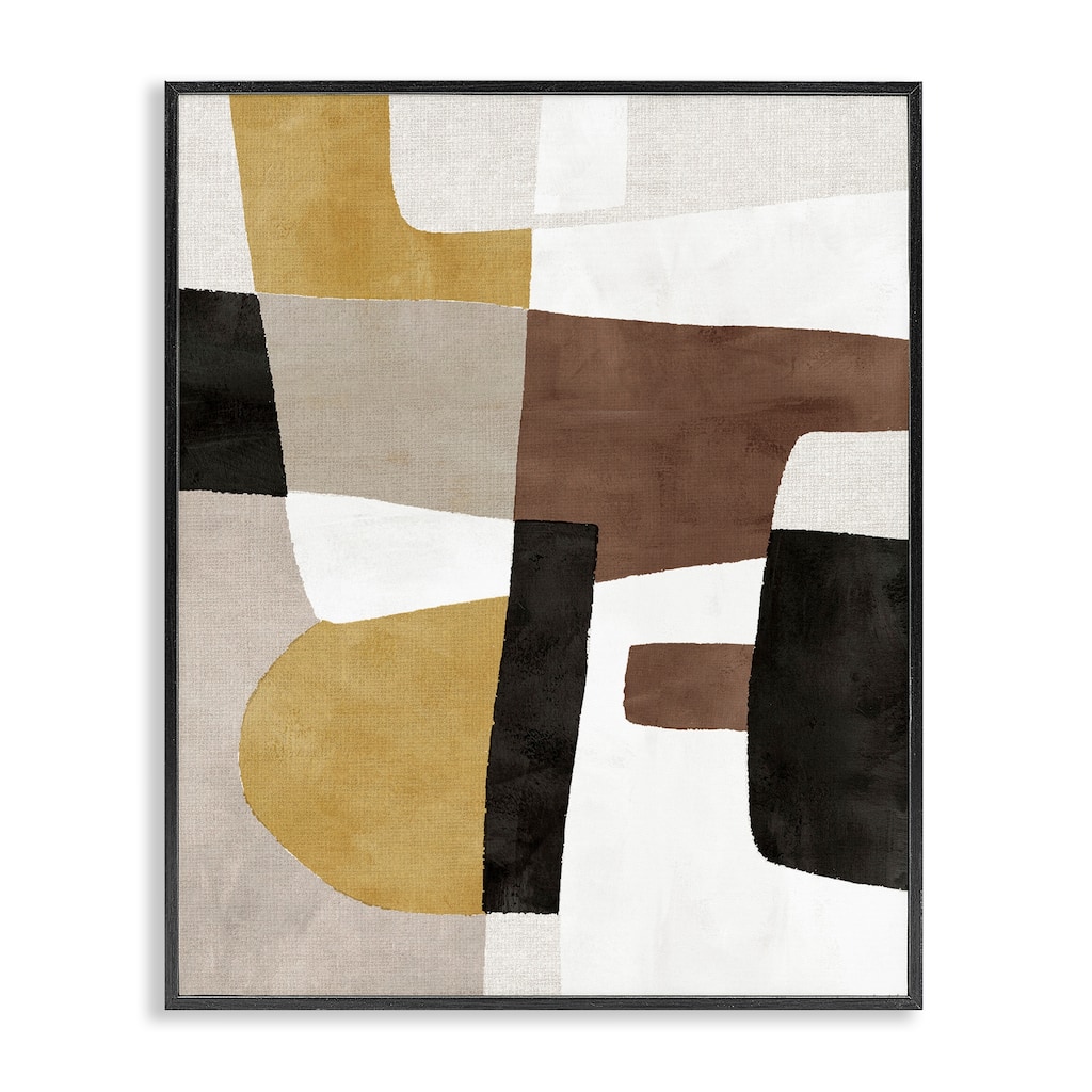 Stupell Abstract Shapes in Earth Tones Framed Giclee Art Design By Amber Sterling