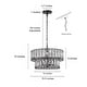 preview thumbnail 6 of 12, Aulia Modern Black Crystal 4-Light Drum Chandelier Lights for Dining Room - D15.5" x H10"