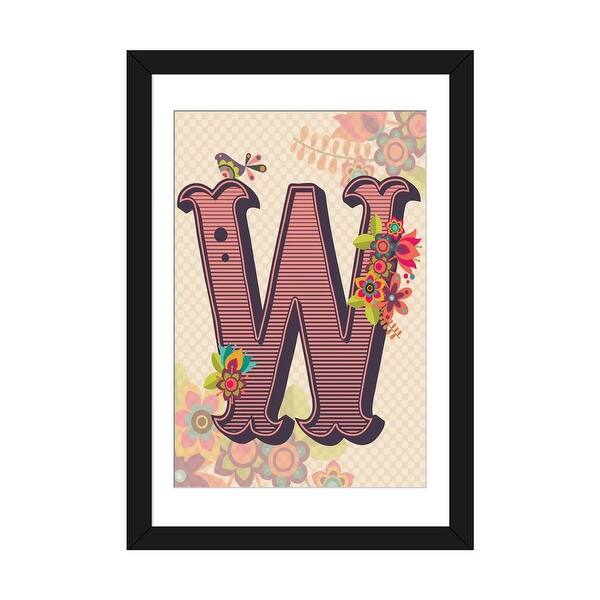 slide 2 of 20, iCanvas "W" by Valentina Harper Black - 32x24x1
