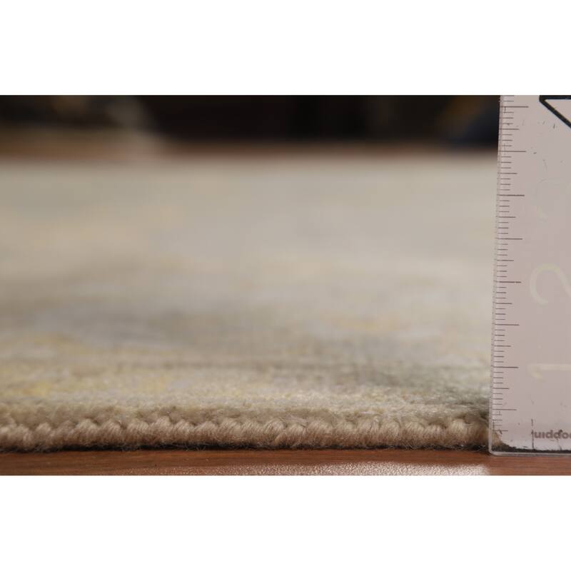 Earth Tone Oushak Indian Area Rug Handmade Living Room Wool Carpet - 8'1"x 9'10"