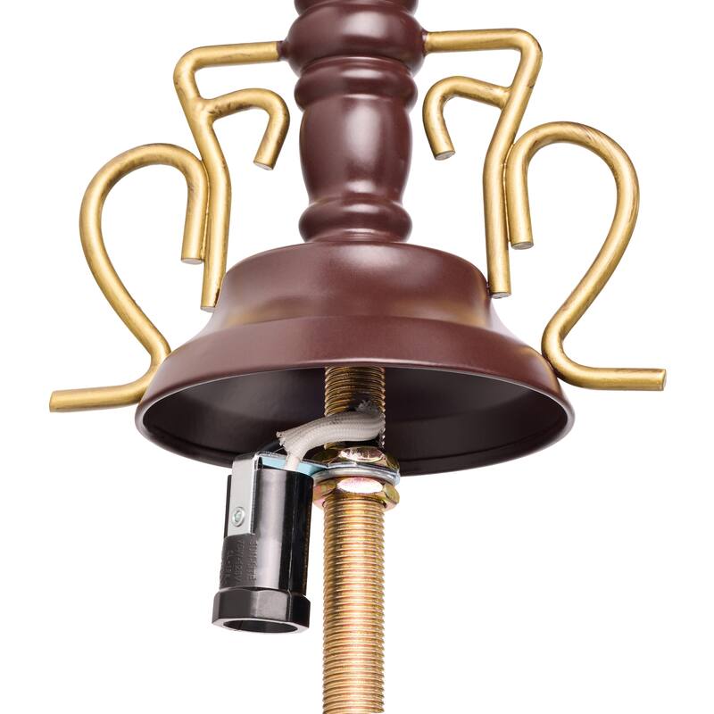 Halston River of Goods Double Lit Stained Glass 24.5-Inch Table Lamp - 18" x 18" x 24.5"