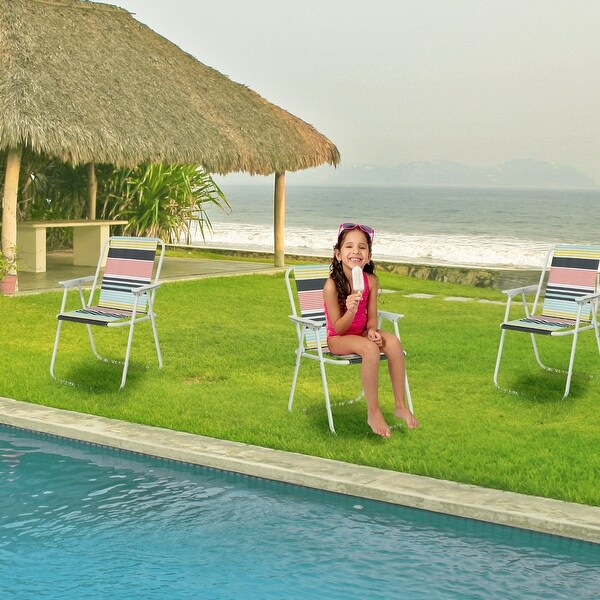 Folding Beach Chair with High Back, Lightweight Portable Lawn
