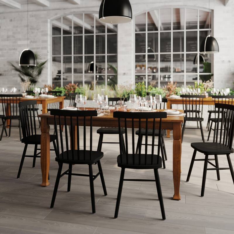 Solid Wood Commercial Grade Dining Table with Turned Legs