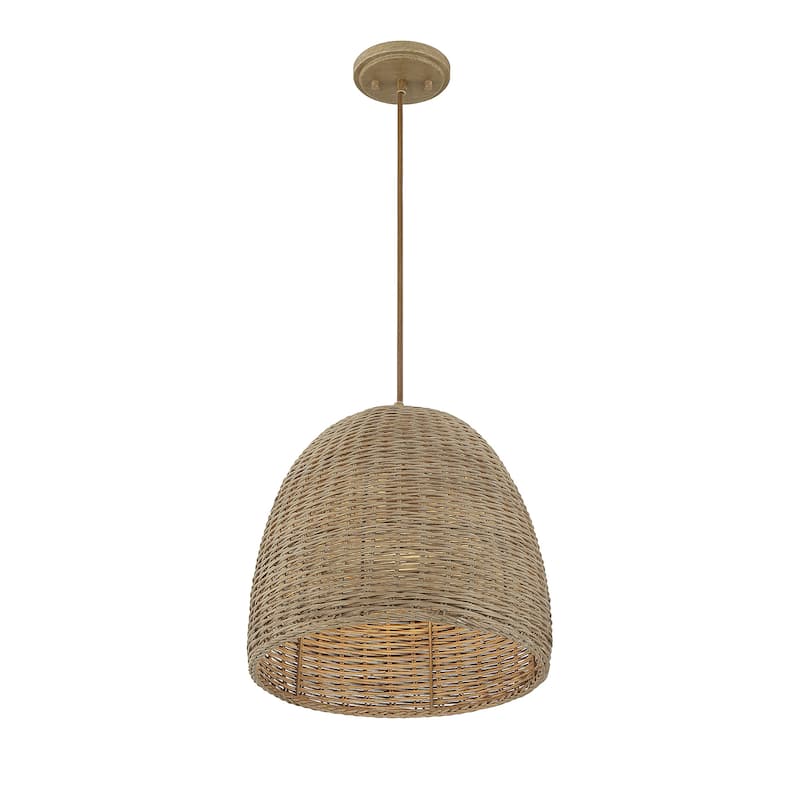 Trade Winds Lighting 1-Light Pendant Light In Natural Wicker