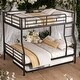 preview thumbnail 2 of 25, Industrial Modern Full XL Over Queen Metal Bunk Bed with Trundle, Save Space or Split Into 2 Beds, Crafted For Safety, Black
