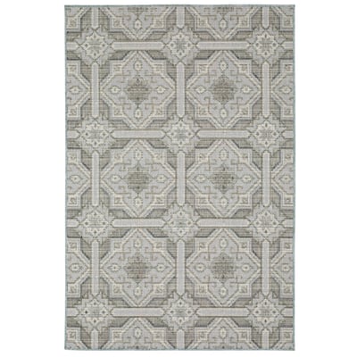 Dallas Grey Blue Geometric Outdoor Casual Area Rug