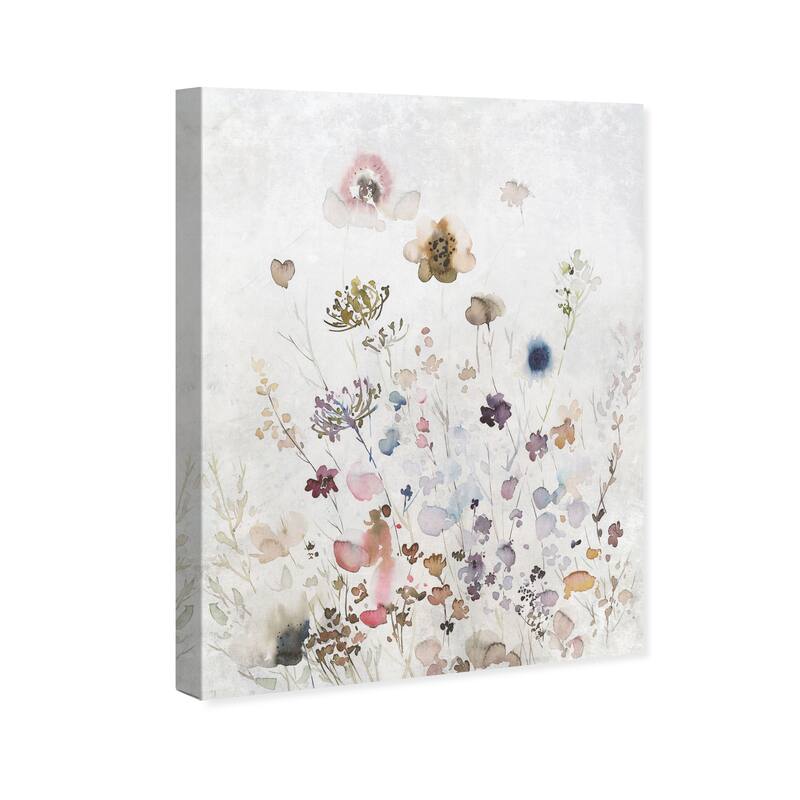 Wynwood Studio Canvas Floral and Botanical Meadow Wild Floral White and Farmhouse Wall Art Canvas Print - White, Brown