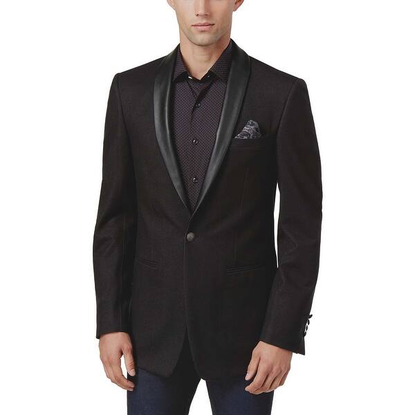 Shop Tallia Mens Slim Fit Shawl Lapel Sportcoat 42 Long 42l Black