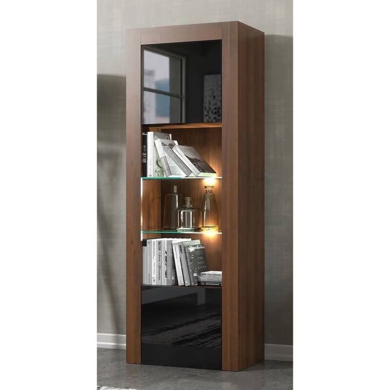Milano Matte LED Bookcase w/ High-gloss Front