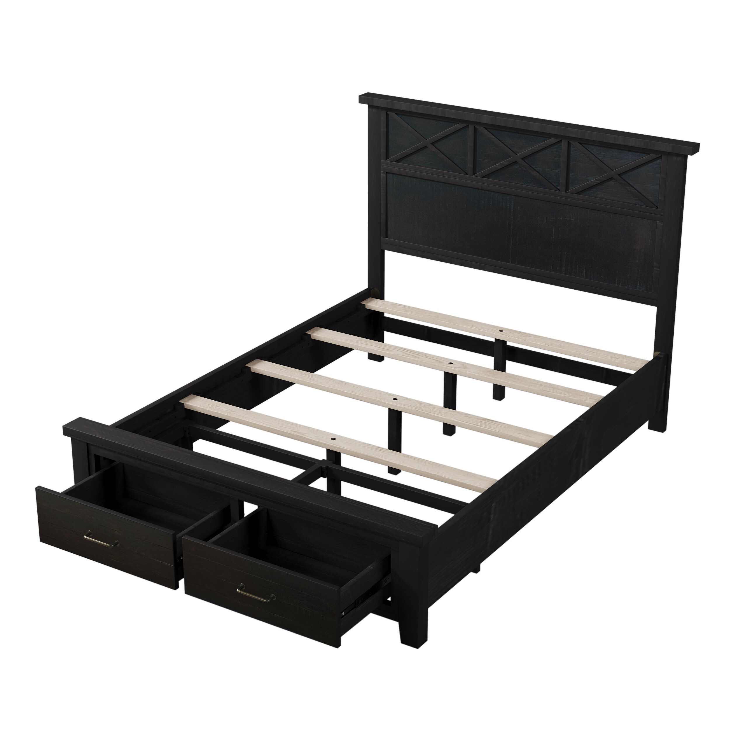 Farm style queen bed frame discount
