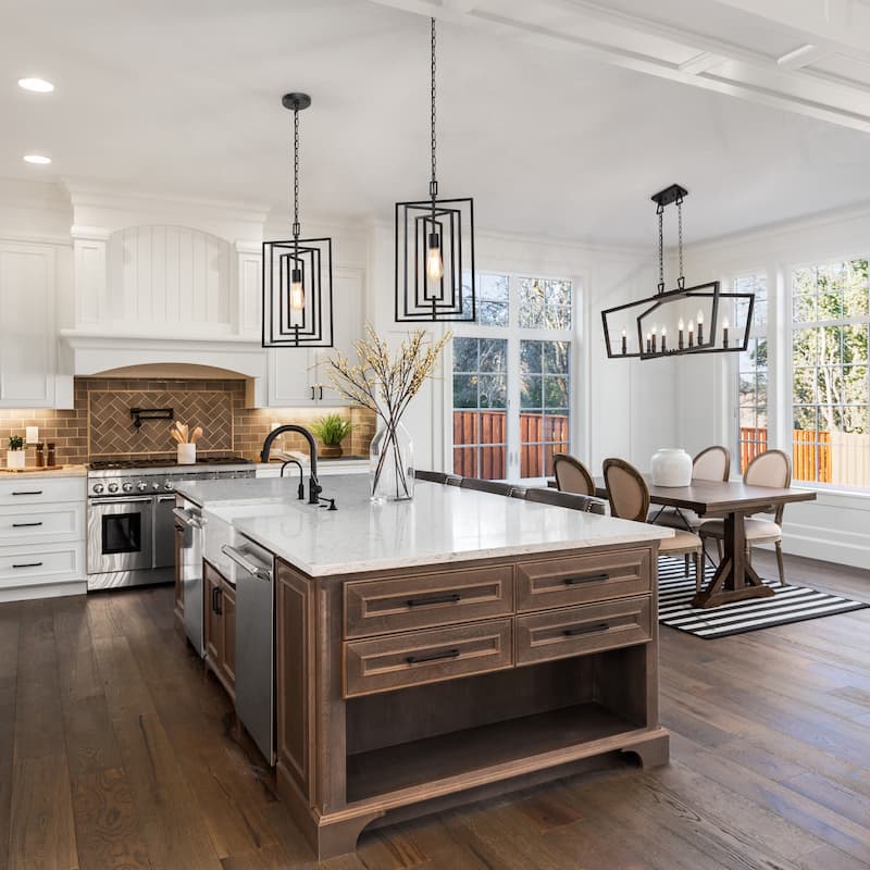 Modern Farmhouse Kitchen Black Mini Pendant Hanging Ceiling Fixture - W12"xH20.4"