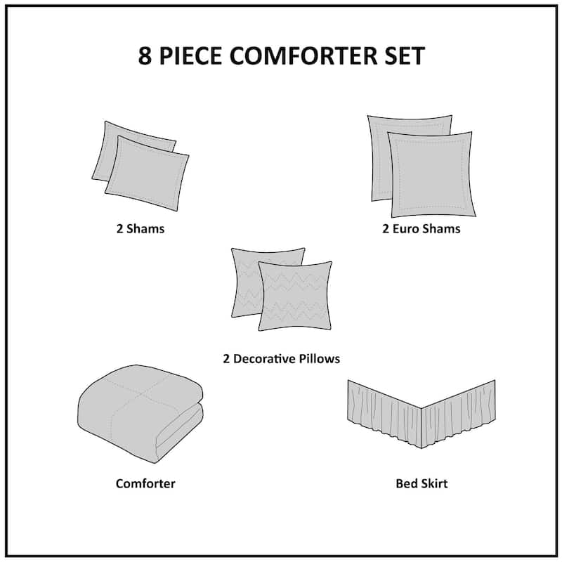 Madison Park Dillon 8 Piece Jacquard Comforter Set