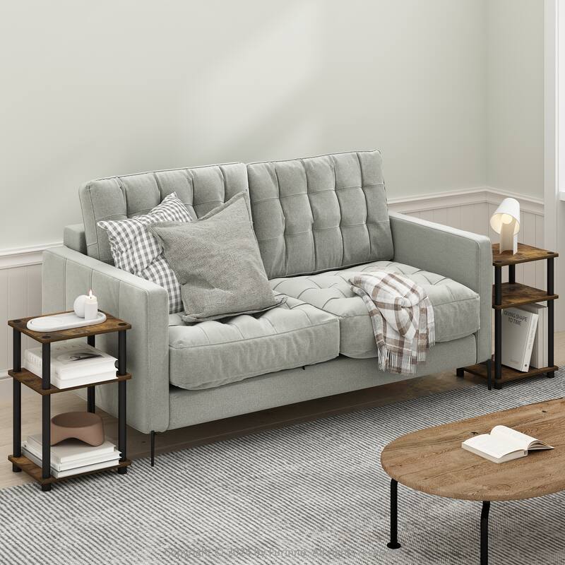 Furinno Just 3-Tier Turn-N-Tube End Table, 2-Pack