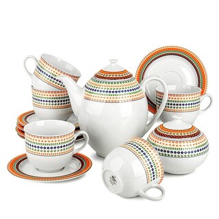 Opal White Porcelain Tea Set of 14 for 6 pers. - Bed Bath & Beyond ...