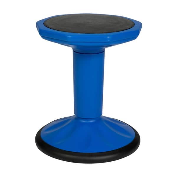 slide 2 of 19, Commercial Fixed Height Collaborative Wobble Stool - 12.75"W x 12.75"D x 16"H Blue
