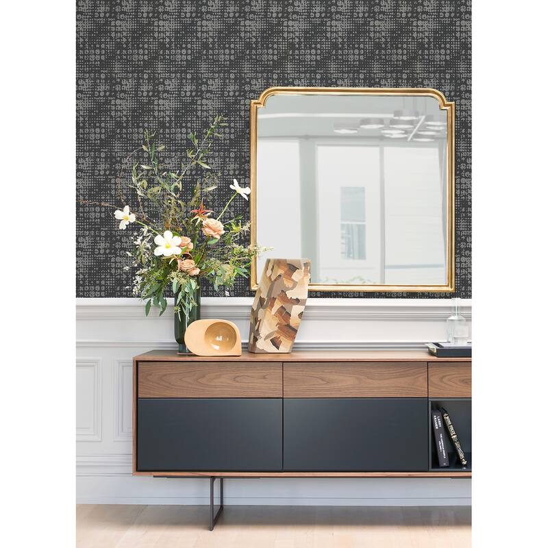 A-Street Prints Celeste Silver Geometric Wallpaper