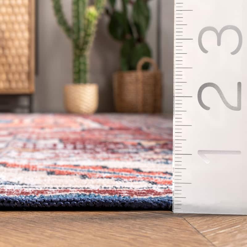Nuloom Marli SpinClean Machine Washable Faded Medallion Area Rug