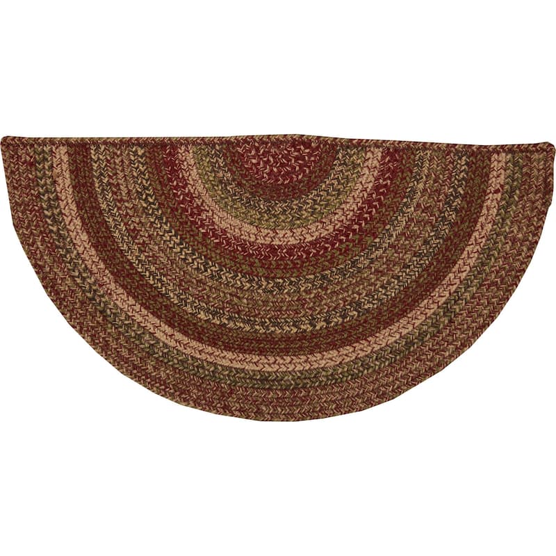 Cider Mill Jute Rug Half Circle w/ Pad 16.5x33 - 16.5" x 33"