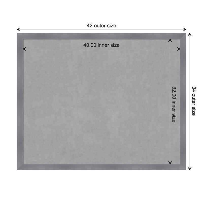 Amanti Art Edwin Grey Framed Magnetic Board - Board Size 40x32