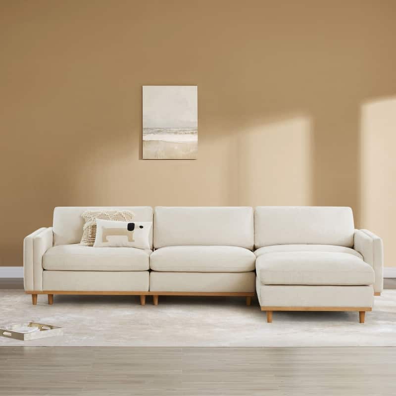 Pamela Oversized Modular Sectional Sofa Couch - Linen-4 Pieces