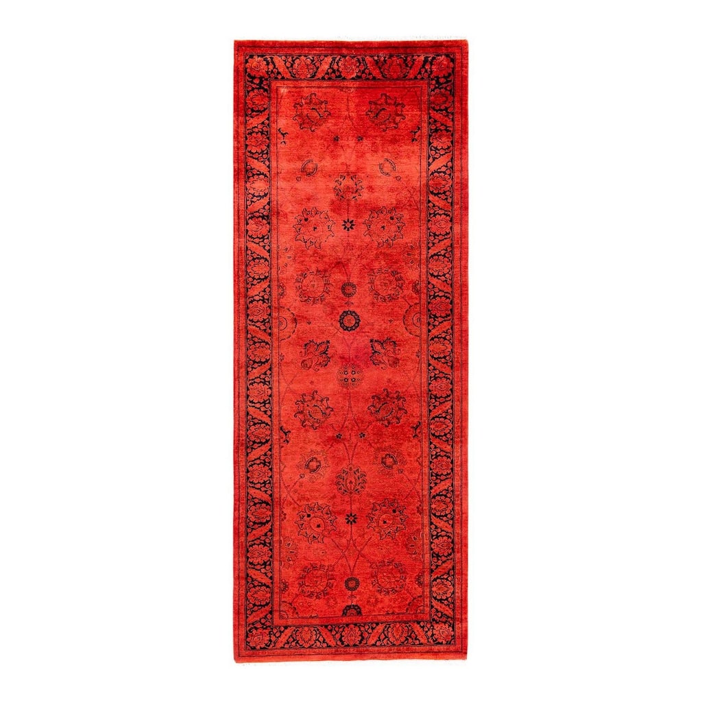 Contemporary Overdyed Wool Hand Knotted Runner - 3' 0" x 8' 5"