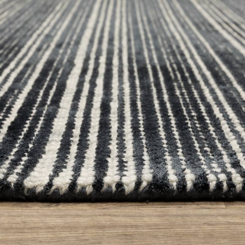 Style Haven Corey Textural Stripe Wool and Viscose Hand-tufted Rug