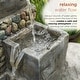 preview thumbnail 6 of 8, Alpine Corporation 43"H Outdoor Solar 4-Tier Cascading Vase Fountain with LED Lights, Gray