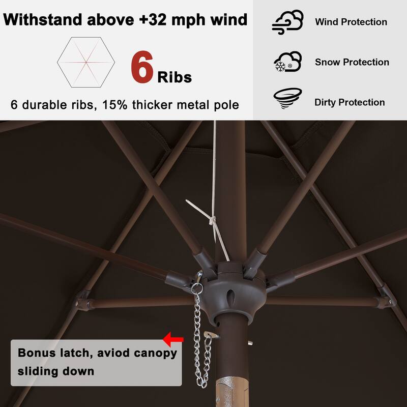 ABCCANOPY 7.5FT Patio Umbrella with Push Button Tilt