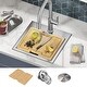 preview thumbnail 102 of 137, KRAUS Kore Workstation Drop-In Stainless Steel Kitchen Sink 15" L x 15" W (sink KWT321-15) - Stainless Steel