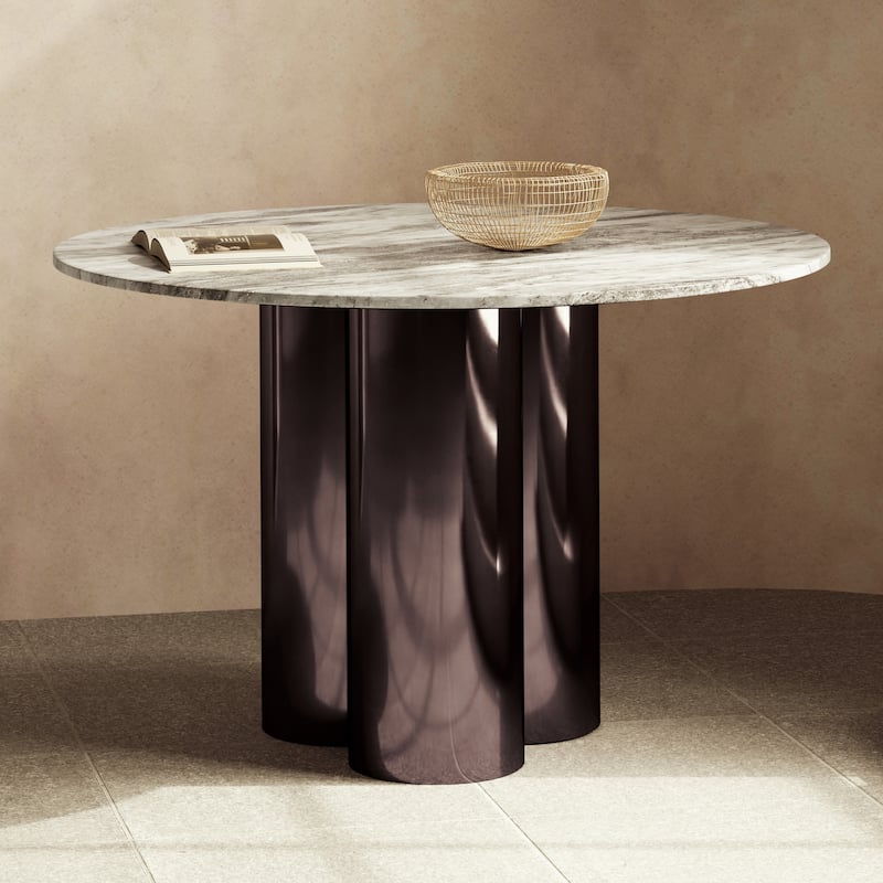 Marbelle - Martie 48" Dining Table - Toronto Sand Marble Finish