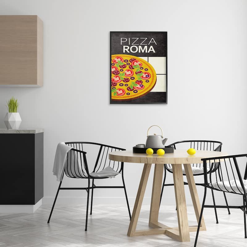 Stupell Pizza Roma Classic Kitchen Framed Giclee Art Design By Kim Allen