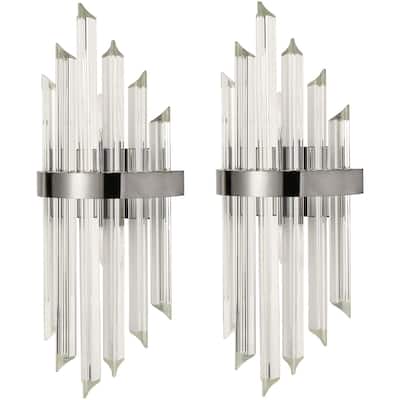 Ferentino Modern Glass Rod Wall Sconces Set of 2