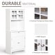 preview thumbnail 5 of 23, HOMCOM Kitchen Buffet Hutch Wooden Storage Cupboard with Framed Glass Door, Drawer and Microwave Space - 27"x15.75"x64.5"