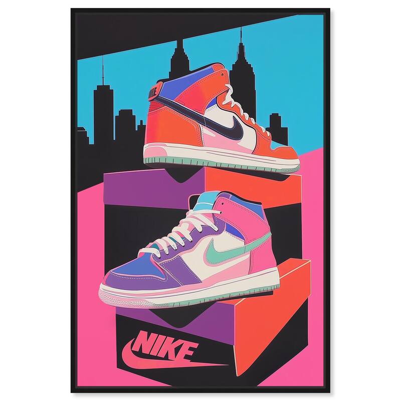 City Pop Sneakers Canvas by Art Remedy - Black - 10" x 15"