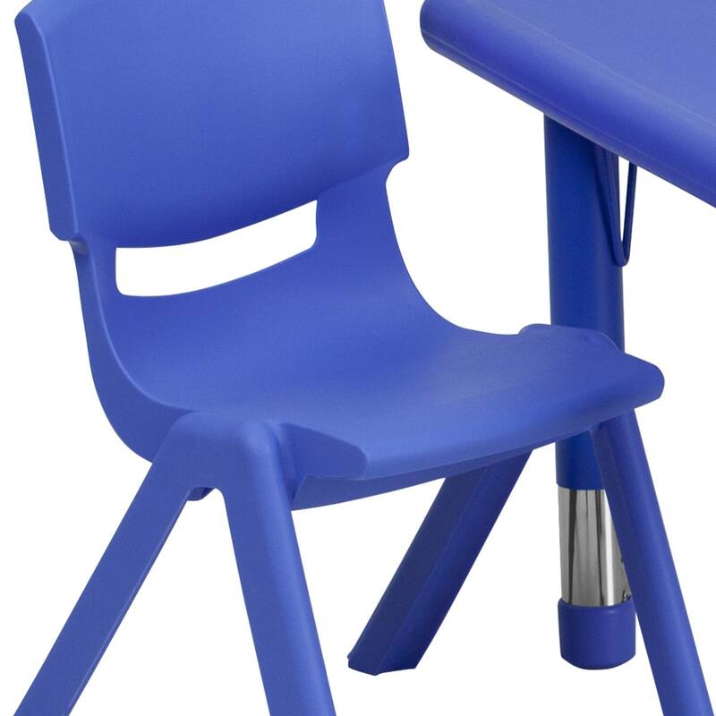 24" Square Plastic Height Adjustable Activity Table Set with 2 or 4 Chairs