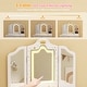 preview thumbnail 11 of 51, Kids Vanity Set with Mirror Makeup Dressing Table with Drawer