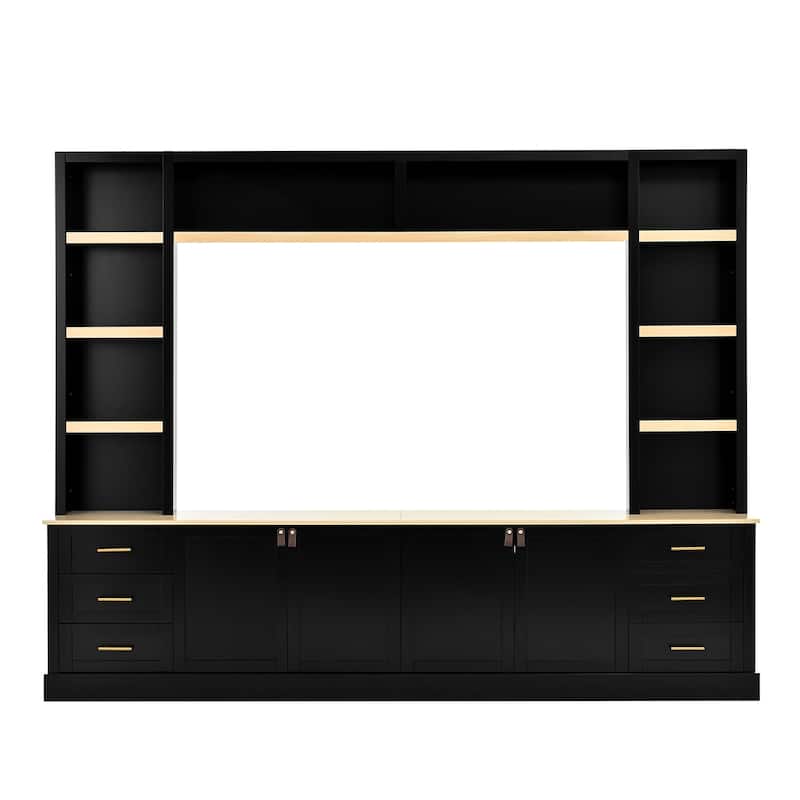 Entertainment Center Wall Unit with Bookshelves