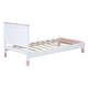 preview thumbnail 4 of 3, Twin Size Wooden Bow Bed Frame for Kids, Durable Pine Wood & Plywood Slats, Easy Assembly, No Box Spring Needed, White + Pink