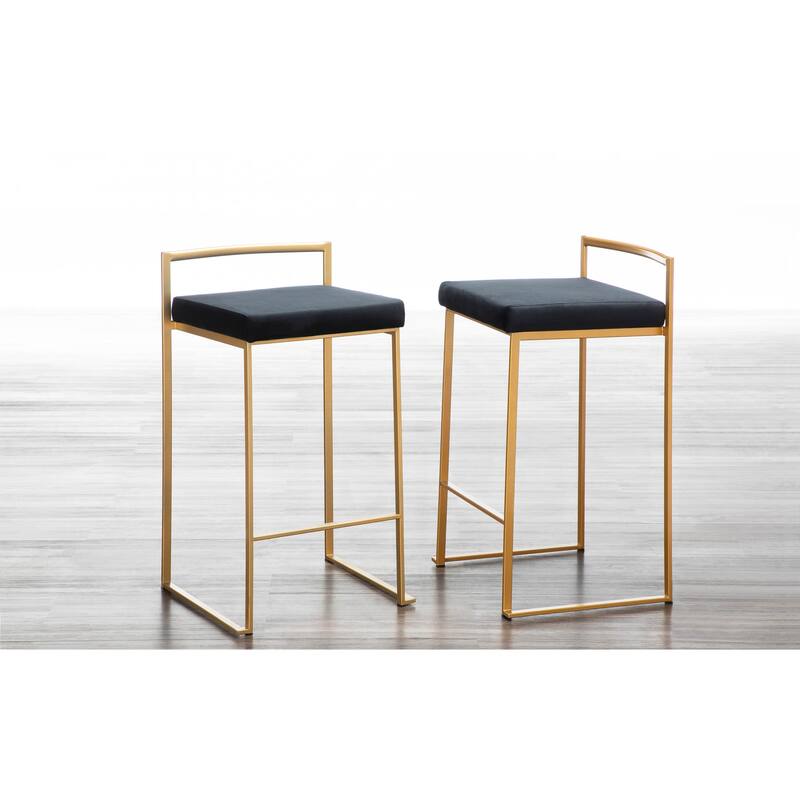 Silver Orchid Forrest Gold Stackable Fully Welded Counter Stool (Set of 2)