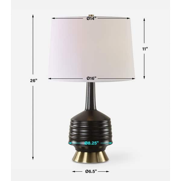 Uttermost Foster Black Glaze Table Lamp - 26'' H X 16'' W X 16'' D