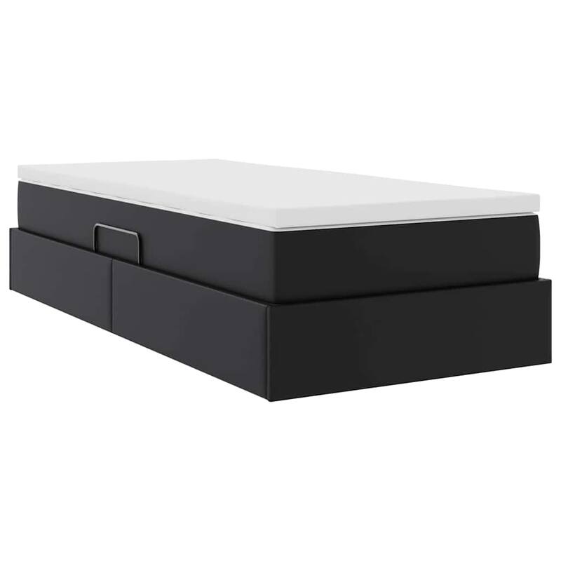 vidaXL Storage Bed with Mattress in Faux Leather