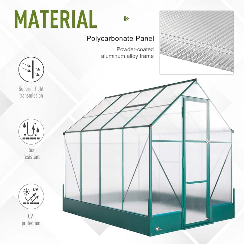 Outsunny Walk-in Plant Greenhouse for Backyard/Outdoor Use with Temperature Controlled Window, Aluminum Frame, PC Board