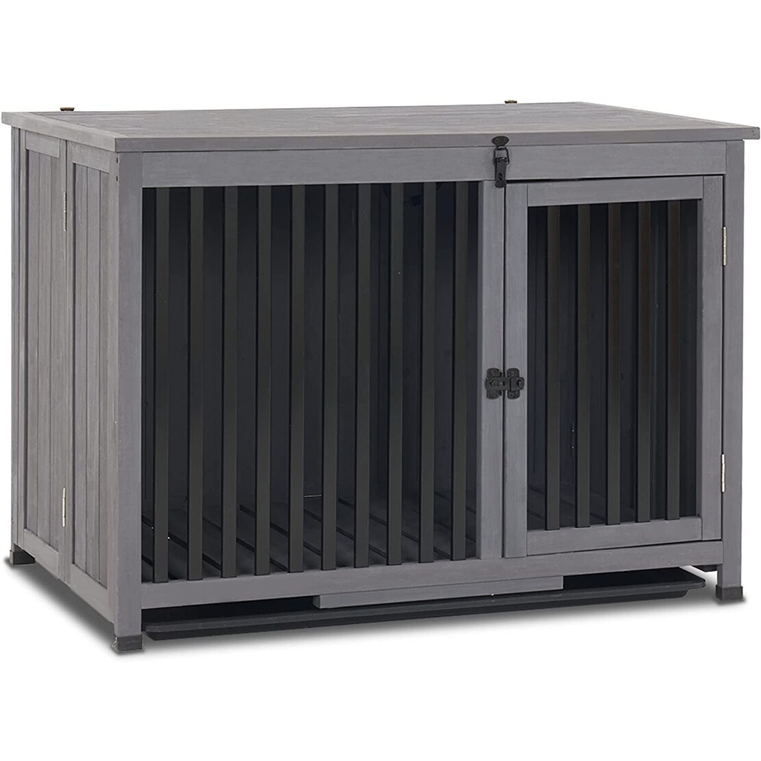 Dog kennel store with removable tray