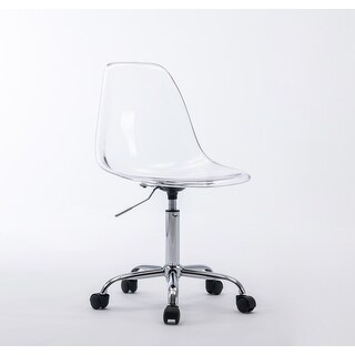 Acrylic Rolling Chair Armless Clear Desk Chair Shell Chair Adjustable ...