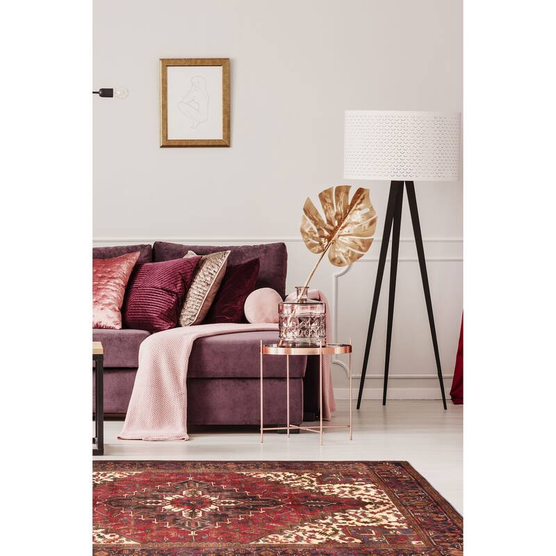 ECARPETGALLERY Hand-knotted Sarabi Dark Red Wool Rug - 6'7 x 9'5