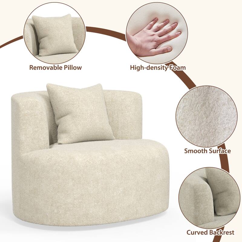 Accent Chair with Pillow, Modern Living Room Chairs
