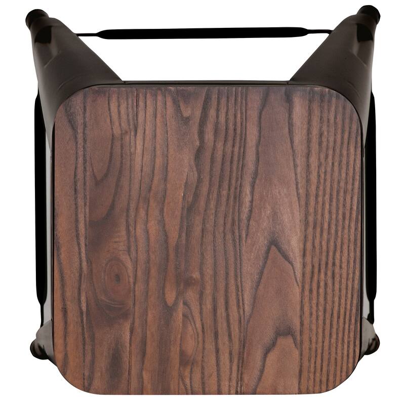 4 Pack 24" High Metal Indoor Counter Bar Stool with Wood Seat - Stackable Stool