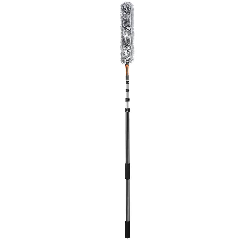 Black Long Reach Tree Pruner with Telescopic Pole 20 Feet Hand Saw for High and Low Branch Cutting - 4.9-20 ft